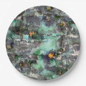 Farbiger Fake-Stein dominiert minzgrün bis grau Pappteller (Vorderseite)
