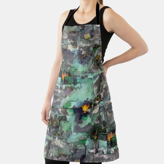 Farbiger Fake-Stein dominiert minzgrün bis grau Schürze (InSitu)