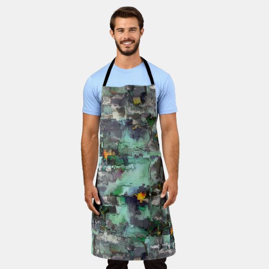 Farbiger Fake-Stein dominiert minzgrün bis grau Schürze (Getragen)