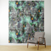 Farbiger Fake-Stein dominiert minzgrün bis grau Wandteppich (Beispiel)