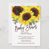 Farbiger Fall Sonnenblumen Neutrale Babydusche Einladung (Vorderseite)