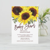 Farbiger Fall Sonnenblumen Neutrale Babydusche Einladung (Stehend Vorderseite)