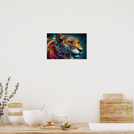 Farbiger Fantasietiger Poster (Küche)