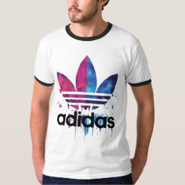 Farbiger Farb-Splash-Logo-Grafik-Ringer-T-Shirt  T-Shirt