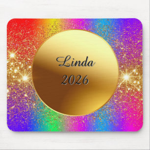 Farbiger Farbverlaufshintergrund mit goldenem Krei Mousepad