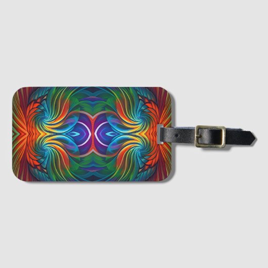 Farbiger Federwirbel Gepäckanhänger (Vorderseite (Horizontal))