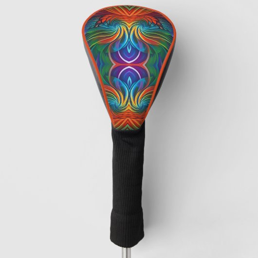 Farbiger Federwirbel Golf Headcover (Vorderseite)