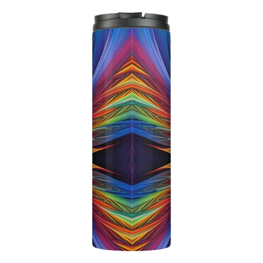 Farbiger Federwirbel Thermosbecher (Rückseite)