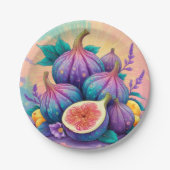 Farbiger Feigenbaum Pappteller (Vorderseite)