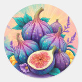 Farbiger Feigenbaum Runder Aufkleber (Vorderseite)