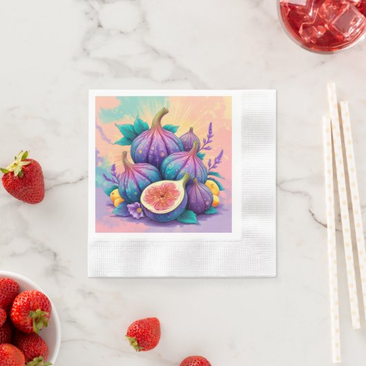 Farbiger Feigenbaum Serviette (Beispiel)