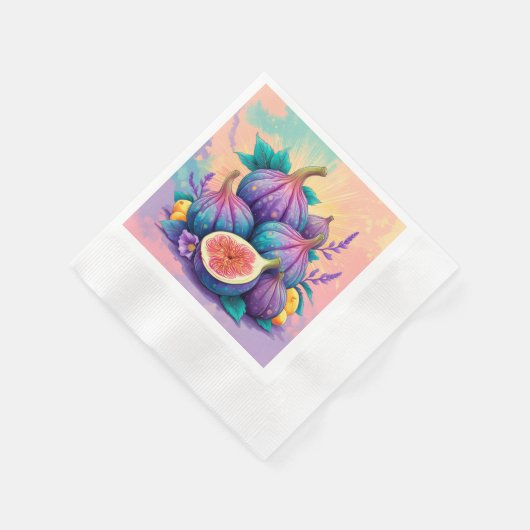 Farbiger Feigenbaum Serviette (Ecke)