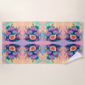 Farbiger Feigenbaum Strandtuch (Vorderseite)