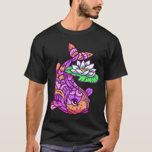 Farbiger Fisch mit Wasserlilie T-Shirt