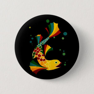 farbiger Fisch "n blubbles Button