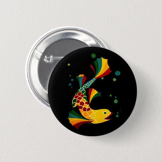 farbiger Fisch "n blubbles Button (Vorne & Hinten)