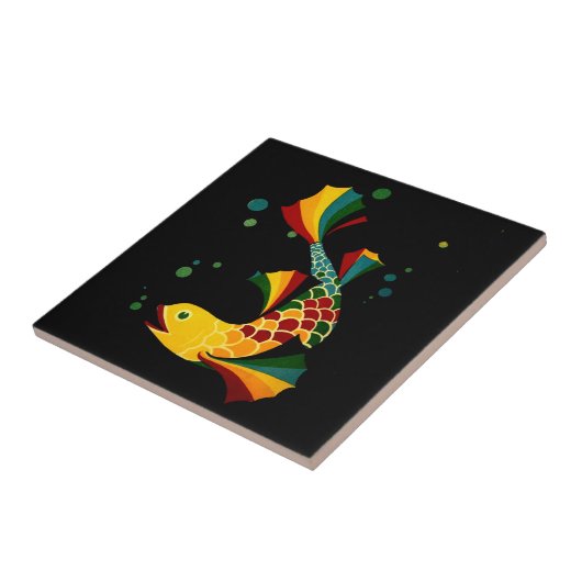 farbiger Fisch "n blubbles Fliese (Seite)