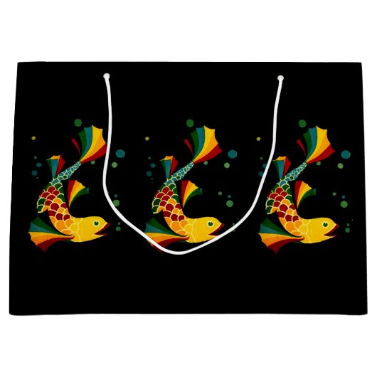 farbiger Fisch "n blubbles Große Geschenktüte (Vorderseite)