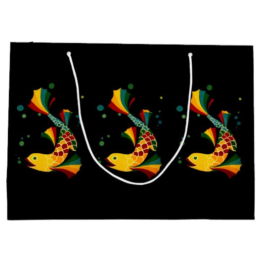 farbiger Fisch "n blubbles Große Geschenktüte (Rückseite)