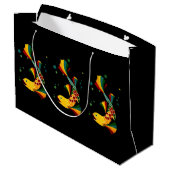 farbiger Fisch "n blubbles Große Geschenktüte (Rückseite Schrägansicht)