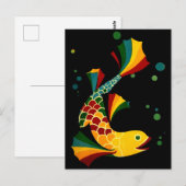 farbiger Fisch "n blubbles Postkarte (Vorne/Hinten)