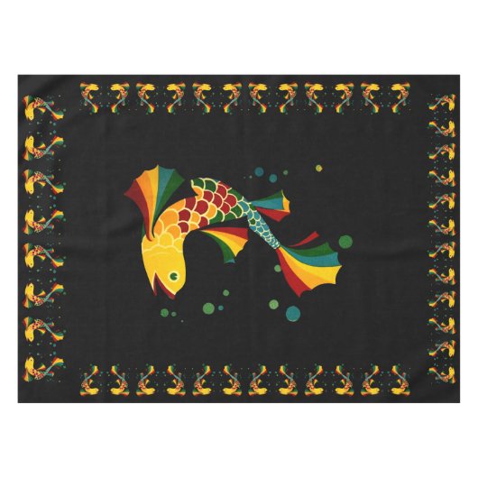 farbiger Fisch "n blubbles Tischdecke (Vorderseite (Horizontal))