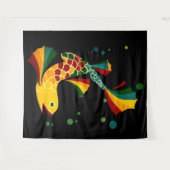farbiger Fisch "n blubbles Wandteppich (Vorderseite (Horizontal))