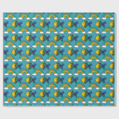 Farbiger Fisch und Regenbogen-Geschenkpapier Geschenkpapier (Flach)