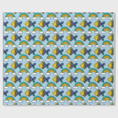 Farbiger Fisch und Regenbogen-Geschenkpapier Geschenkpapier (Flach)