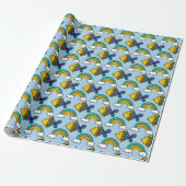 Farbiger Fisch und Regenbogen-Geschenkpapier Geschenkpapier (Ungerollt)