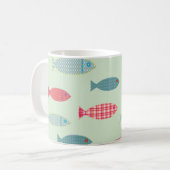 Farbiger Fischmuster-Küstenkaffeebecher Kaffeetasse (Vorderseite Links)