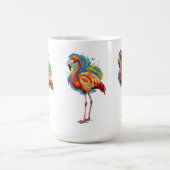 Farbiger Flamingo Abstracter Pinselstrich Vogel Ku Kaffeetasse (Mittel)