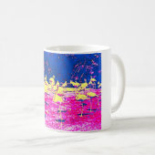 Farbiger Flamingo-Design-Becher Kaffeetasse (VorderseiteRechts)