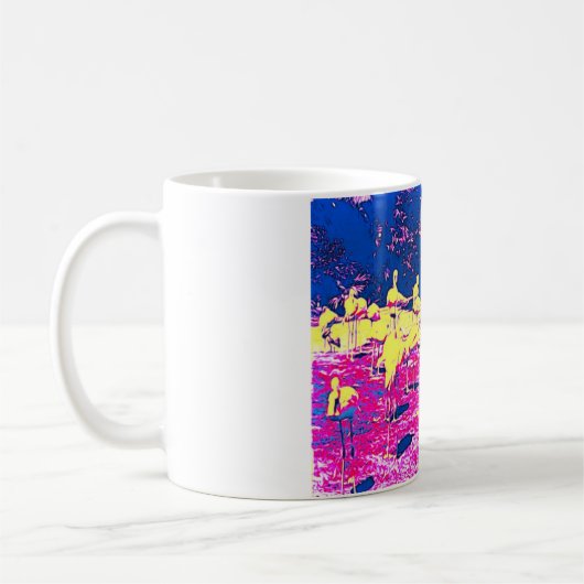 Farbiger Flamingo-Design-Becher Kaffeetasse (Links)