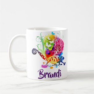 Farbiger florale Eidechse personalisiert Kaffeetasse
