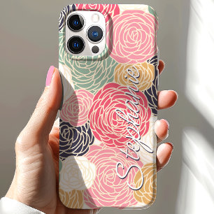 Farbiger Floraler Blütenname mit Personalisierung Case-Mate iPhone Hülle