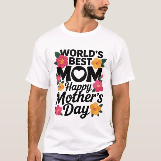 Farbiger floraler Eckrahmen auf schwarzem Hintergr T-Shirt (Vorderseite)