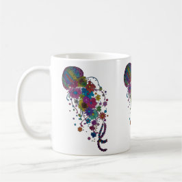 Farbiger floraler Quallen-Mandala-Becher Kaffeetasse
