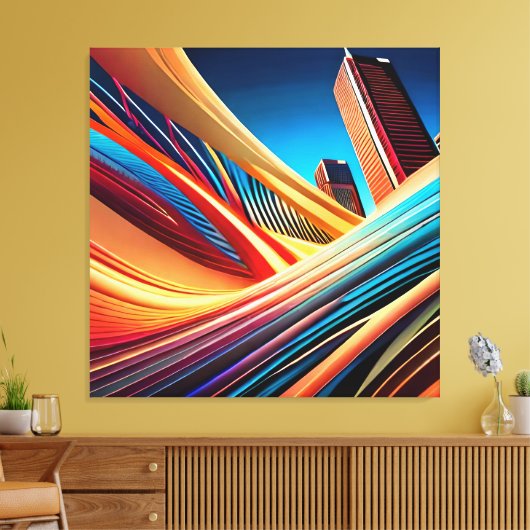 Farbiger Flow Art Comic Modus Leinwanddruck (Insitu (Wohnzimmer))