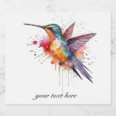 Farbiger Flug, Aquarellmingvogel Alkoholflaschenetikett (Einzelnes Label)
