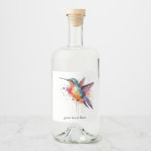 Farbiger Flug, Aquarellmingvogel Alkoholflaschenetikett (Vorderseite)