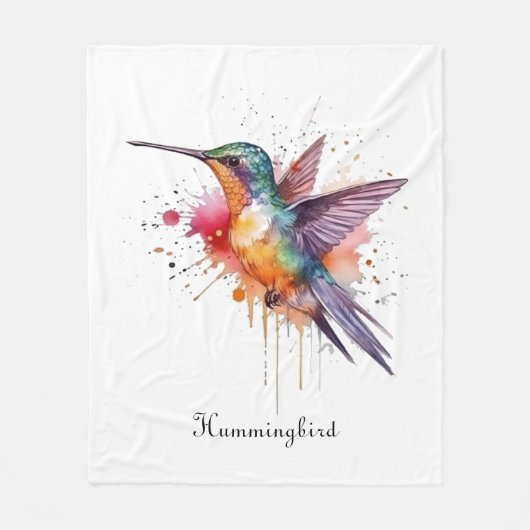 Farbiger Flug, Aquarellmingvogel Fleecedecke (Vorderseite)