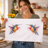 Farbiger Flug, Aquarellmingvogel Geschirrtuch