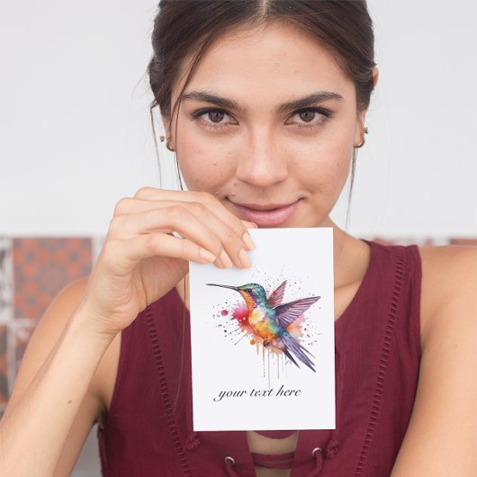Farbiger Flug, Aquarellmingvogel Postkarte