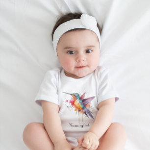Farbiger Flug, Wasserfarben-Kolibri individuell Baby Strampler