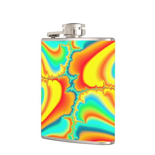 Farbiger Fraktal psychedelischer Brauch Flachmann (Links)