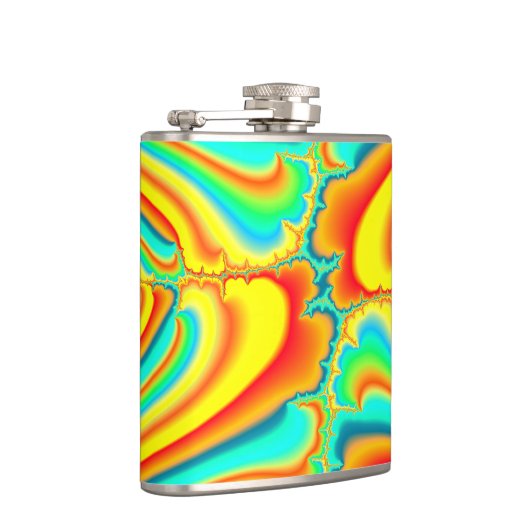 Farbiger Fraktal psychedelischer Brauch Flachmann (Rechts)