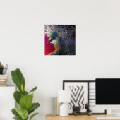 Farbiger französischer Barockvogel Embroidere Phoe Poster (Heimbüro)