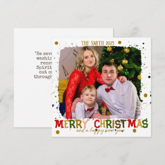 Farbiger Frohes Weihnachten Familie Gold
