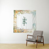 Farbiger Frühjahrsblumen-Wildblumen-Monogramm-Rahm Wandteppich (Beispiel (Horizontal))